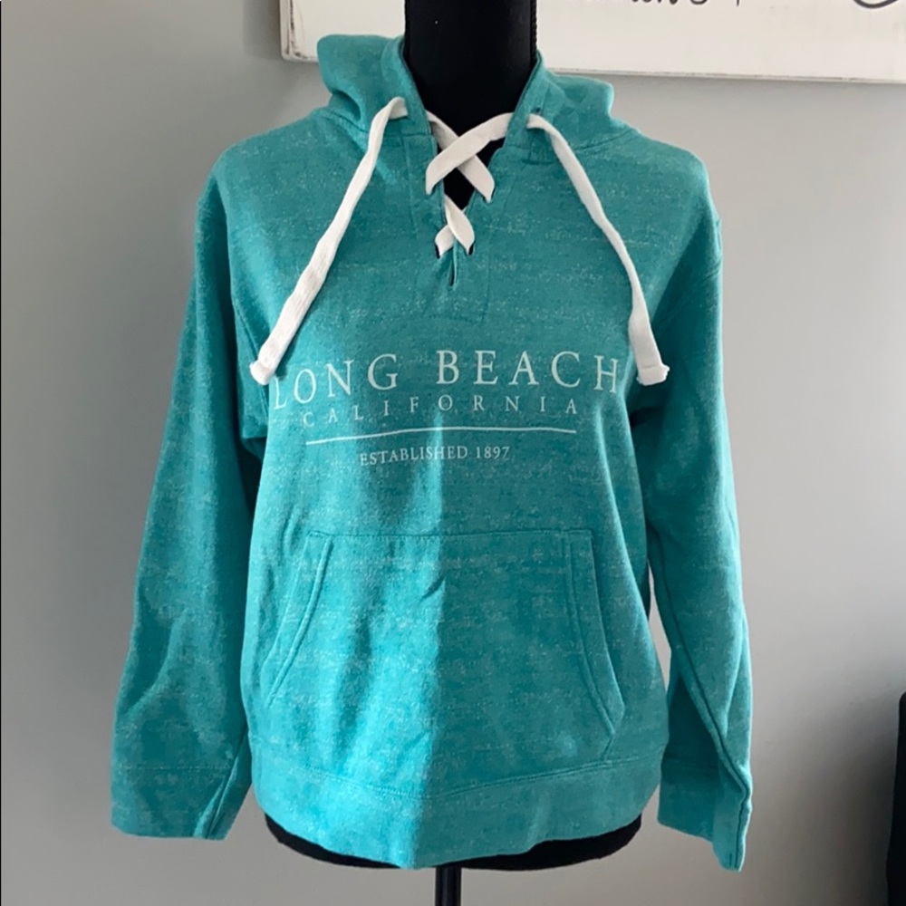Teal Long Beach Hoodie